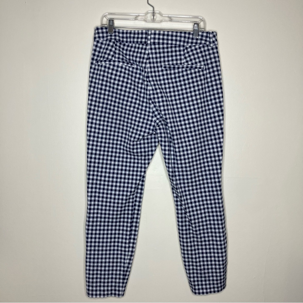Old Navy navy blue gingham checked High Rise Pixie Ankle pants 14 - Picture 4 of 7